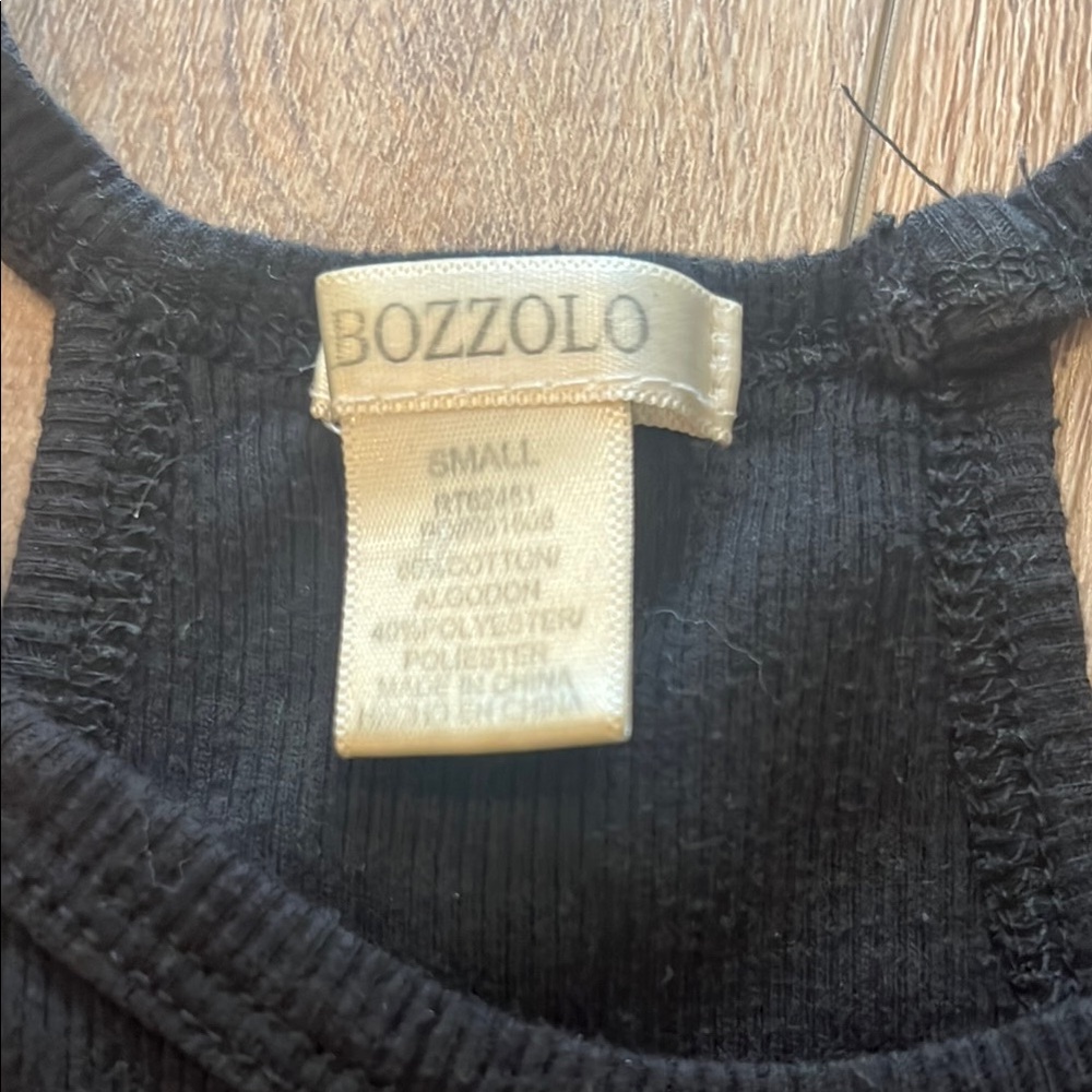 Black Ribbed Tank Halter Top - Picture 3 of 3
